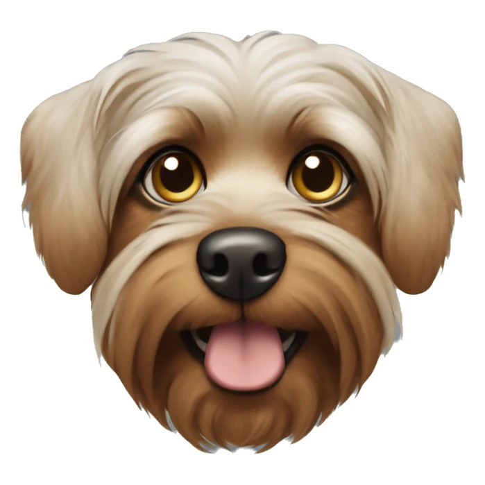 black and brown yorkshire, with white eyes, blind eyes, completely white sticker