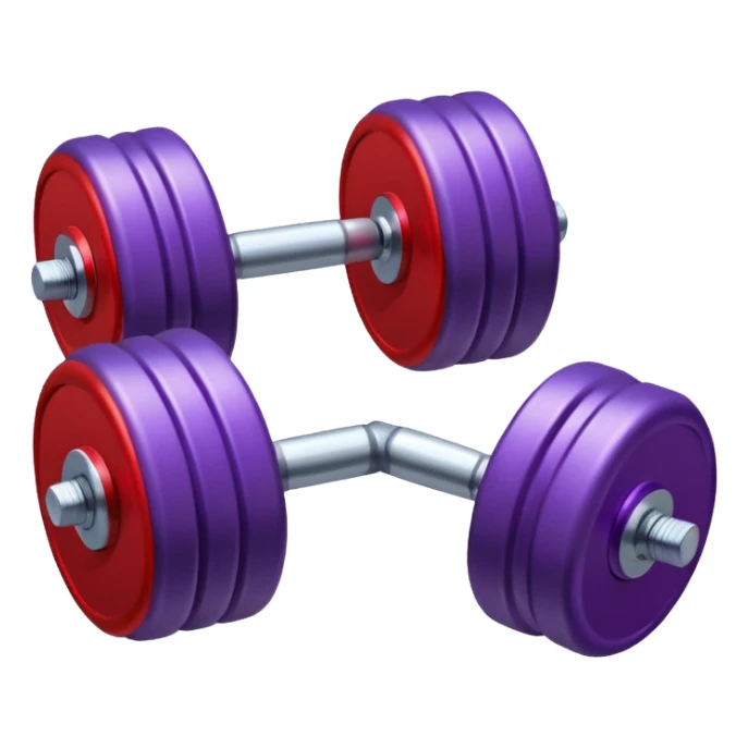 one purple red dumbbell, fitness weight sticker