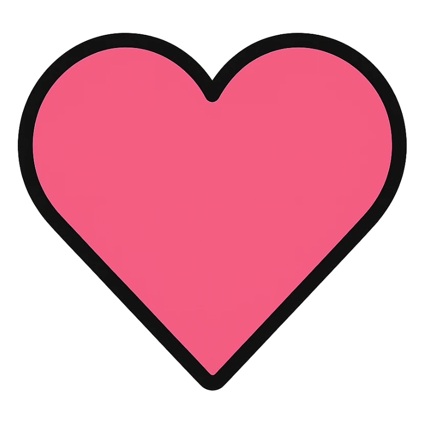 pink heart icon, modern icon style, clean lines, no text sticker