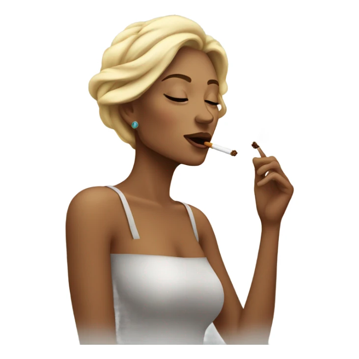 Beautiful woman smoking weed sticker