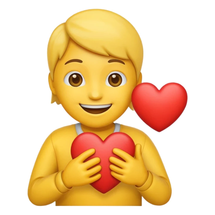 Emoji holding heart sticker