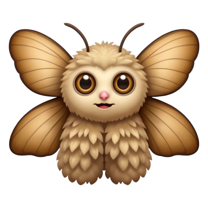 make a cute fluffy moth emoji sticker