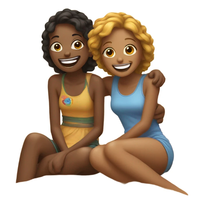 Best friends sitting on the beach sticker