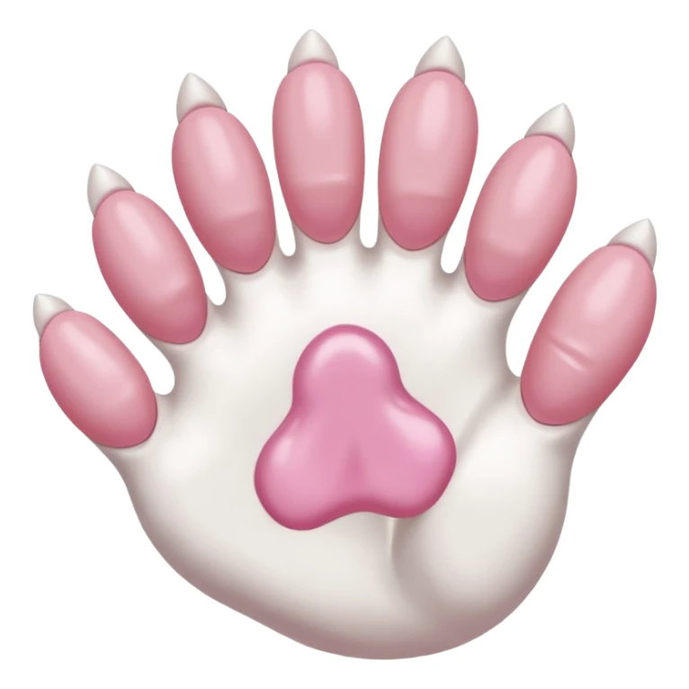d white cat's hand with cat's toenails sticker