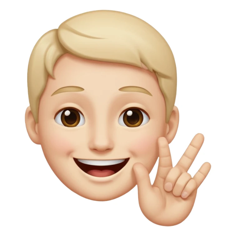 Laughing face making an L shape with its fingers on its forehead sticker