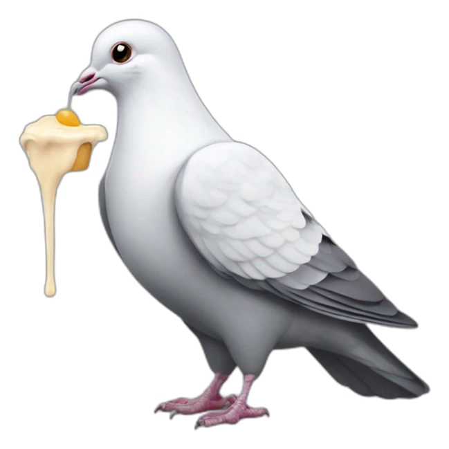 pigeon qui mange un creme bruler sticker