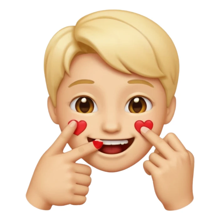 Emoji enamorado mordiéndose el dedo sticker