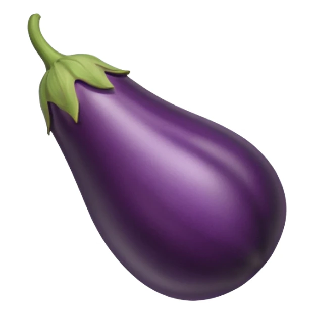 make an emoji of a single egg plant with the bottom removed off sticker