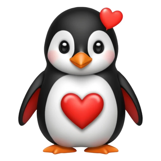 Cute penguin with alots of heart sticker