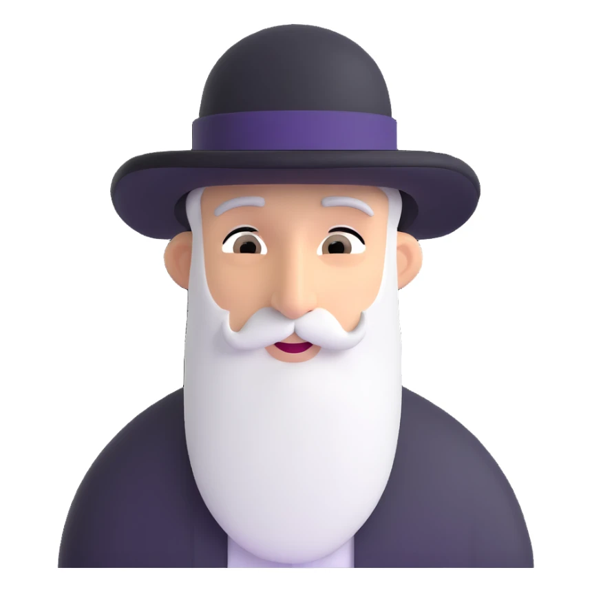Jewish rabbi with traditional attire sticker