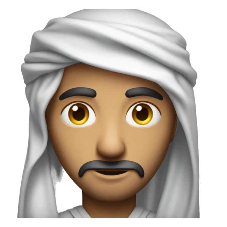 Arab holding his head with his hands photorealistic serious sticker