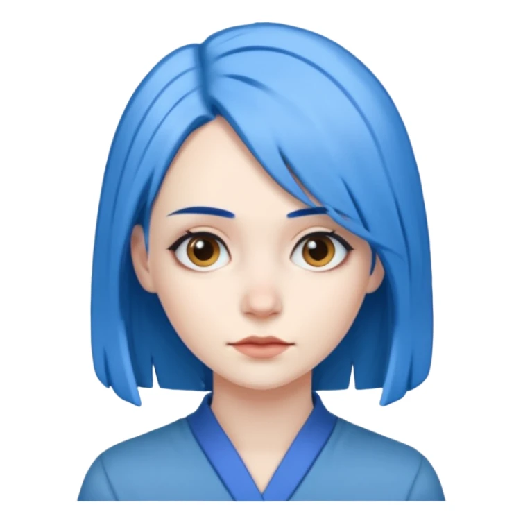 vizard woman with blue hair sticker