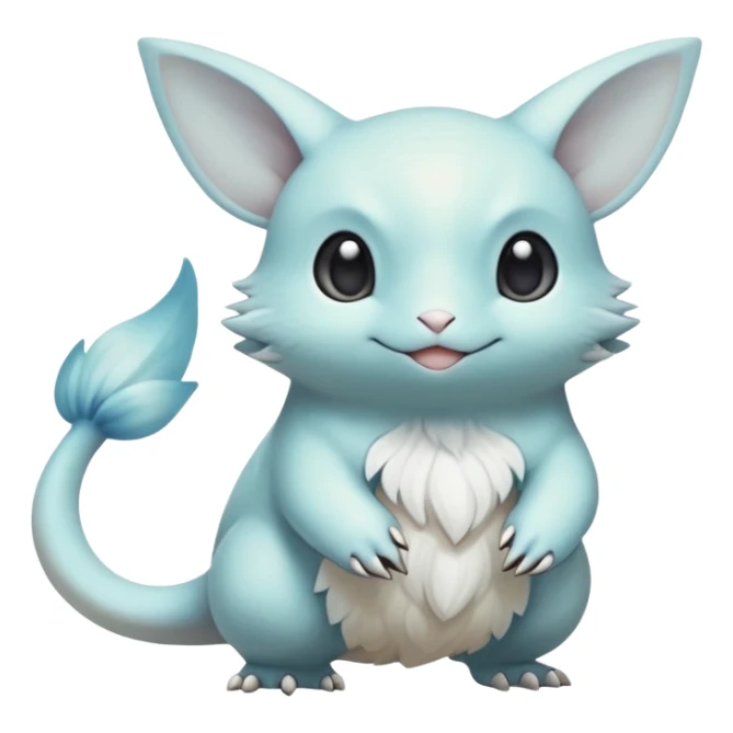 White soft natural realistic romantic vintage antique divine beautiful elegant pretty precious cute young youthful  Fakémon-Pokémon-hybrid-creature sticker