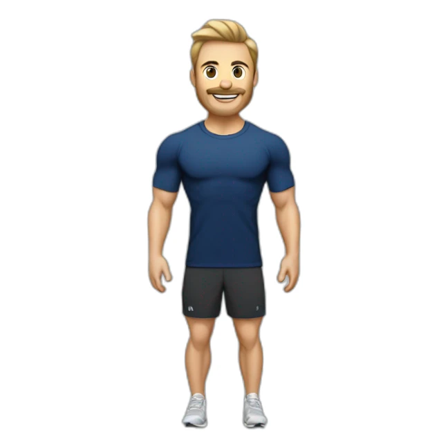 Fitnesstrainer von der Firma „DKKA“ mit dunkelblauem shirt sticker