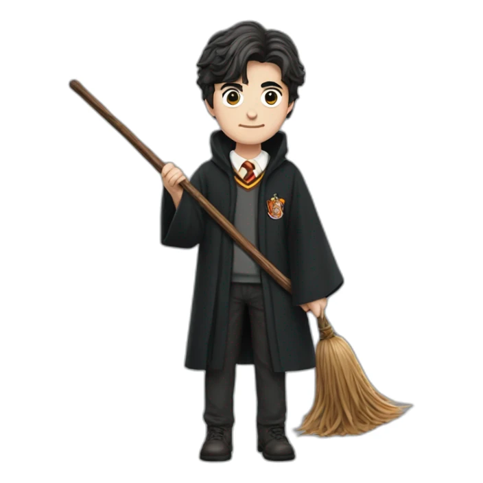 Harry Potter montado en una escoba sticker