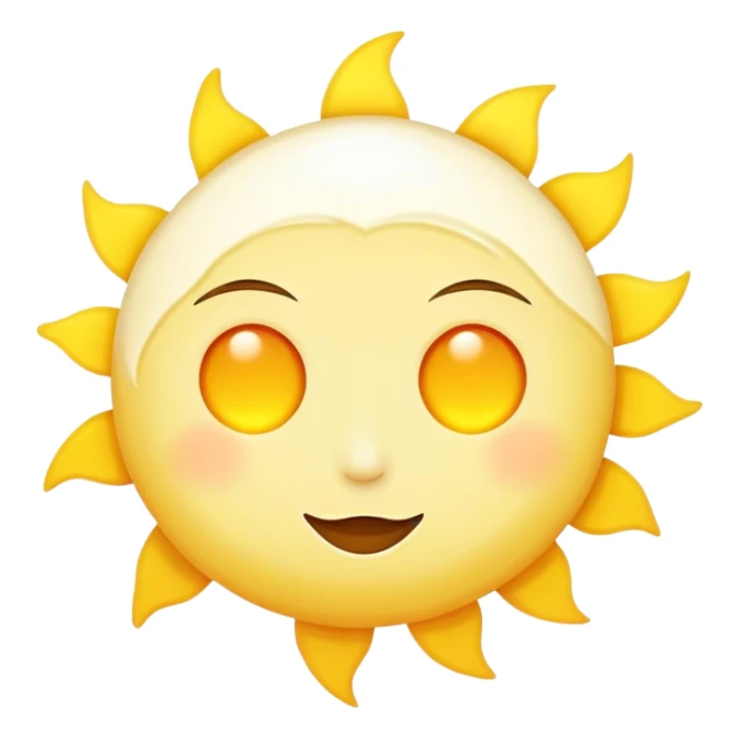 a really bright  big sun and a small moon who shines because of it. the sun is bigger and the moon bright too sticker