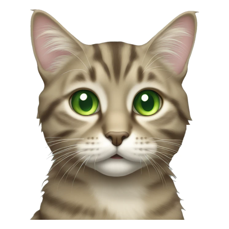 long hair tabby cat with green eyes  sticker