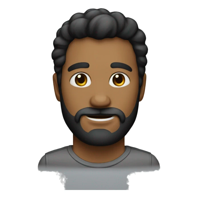 hombre con barba negra y pelo raspado sticker