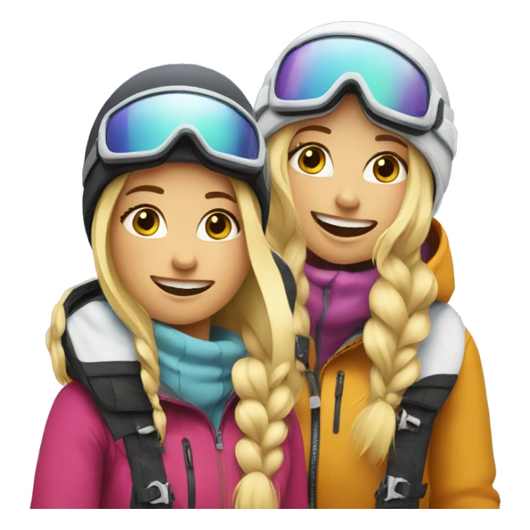 Two blonde girls snowboarding sticker