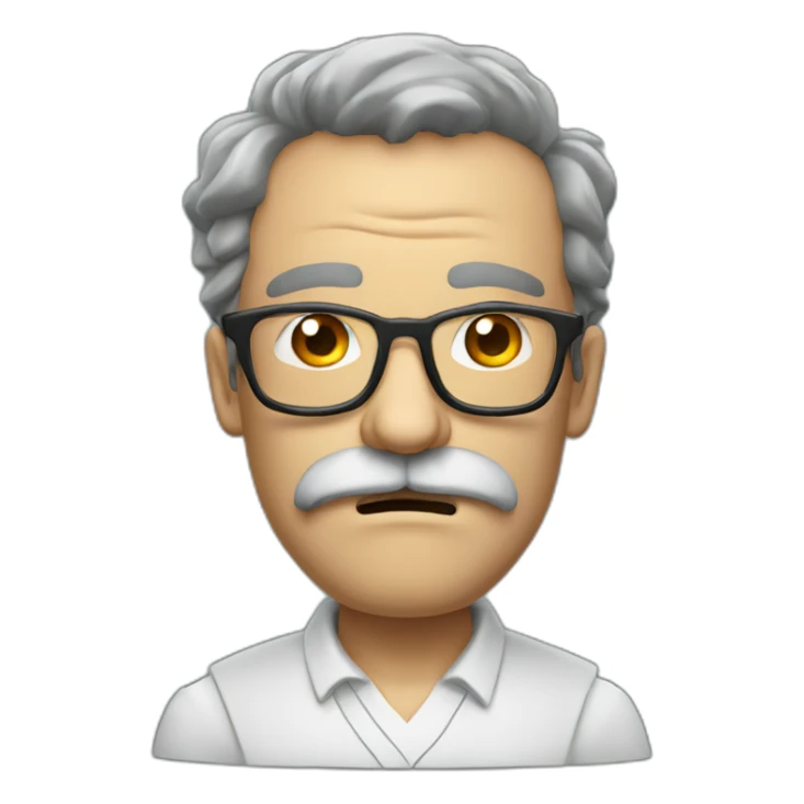 angry professor with glasses and moustache and beard neck sticker