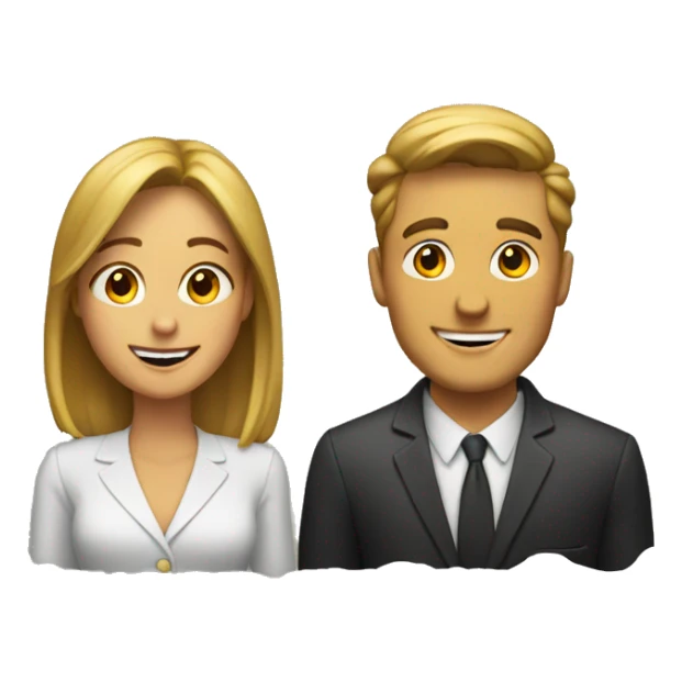 Man and woman in booth sticker