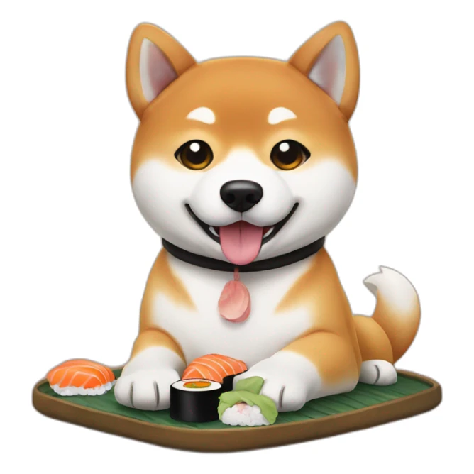 Shiba Inu having sushi sticker