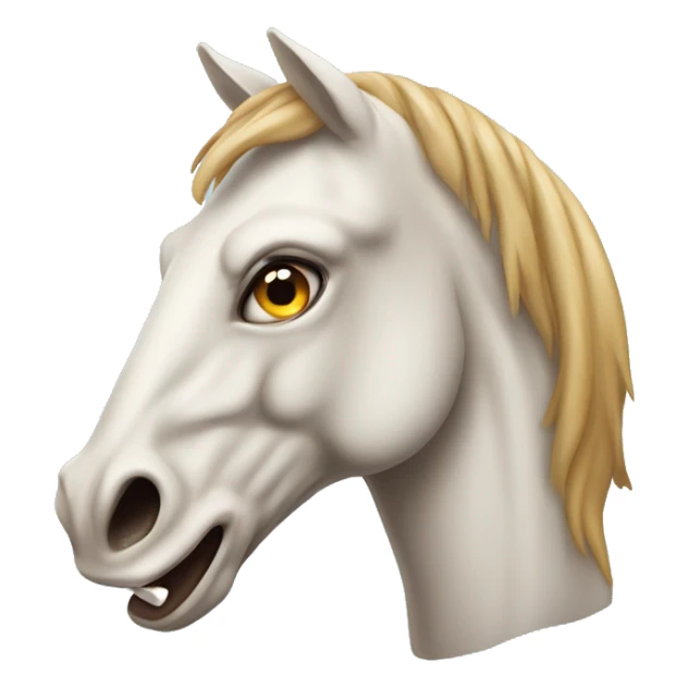 unhinged crazy long horse head with tongue sticking out sticker