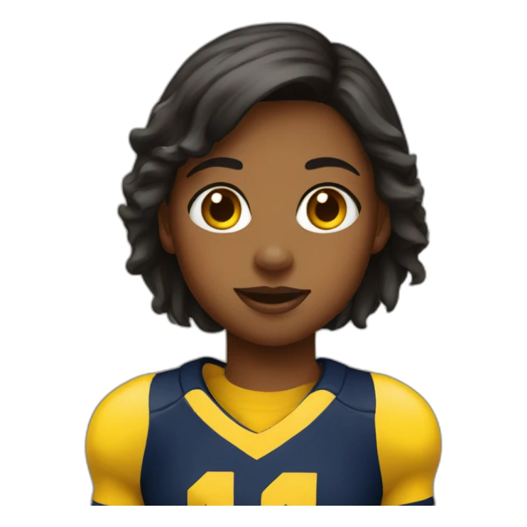 Girl wearing Michigan football shirt sticker