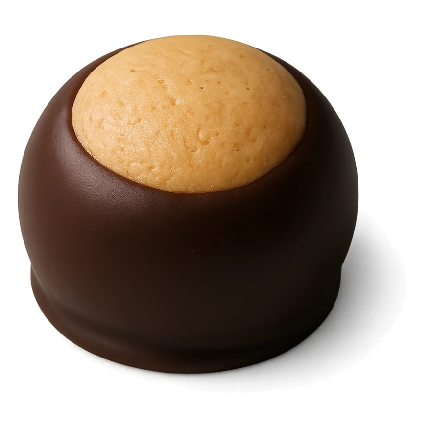 realistic buckeye candy, chocolate-dipped peanut butter ball sticker