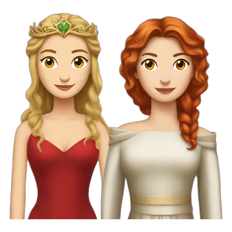 Cersei lannister red dress and a crowm sticker