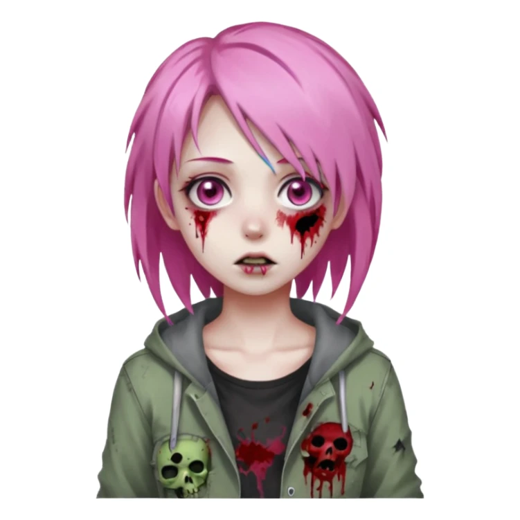 Anime Pink ZombieGirl She/Her sticker