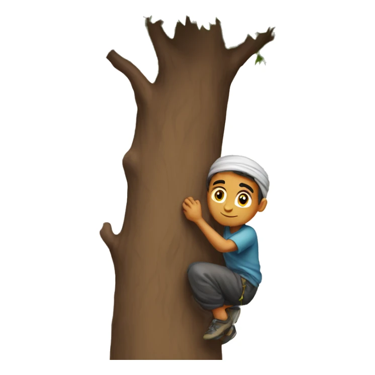 arab male from syria 12 years old climbing a tree sticker