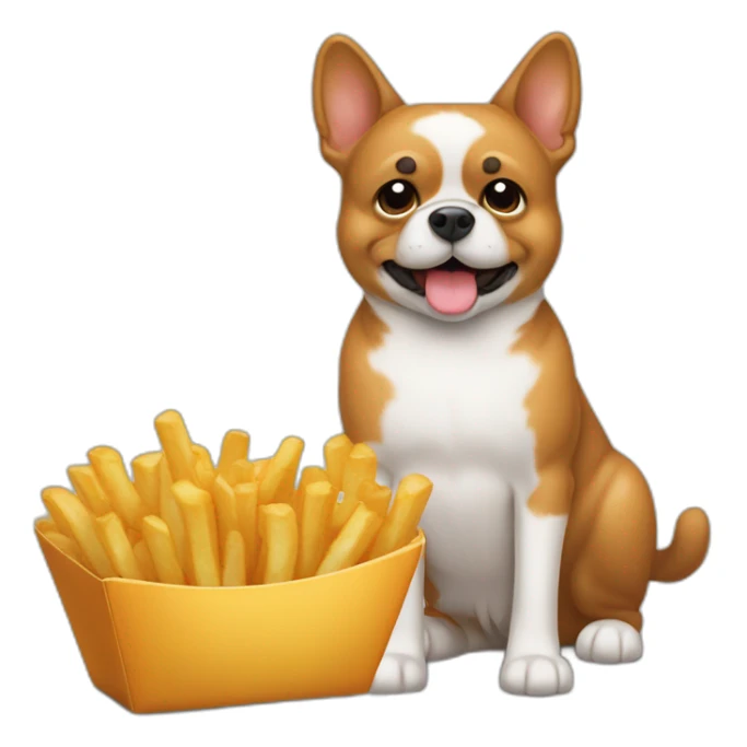 Des frites un chien un chat des frites des cacahuètes sticker
