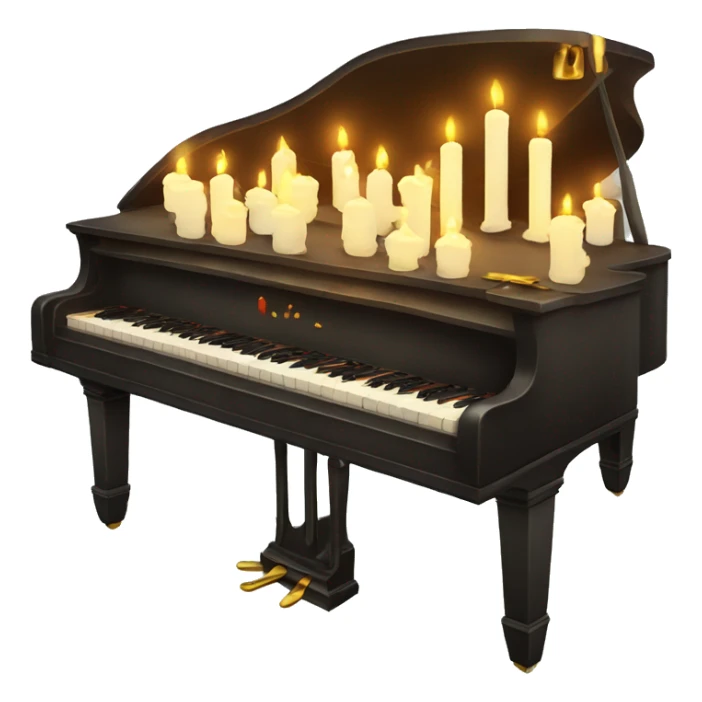 vintage piano with melted candles on top sticker