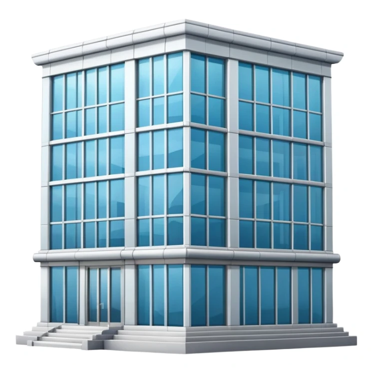 generate realistic detailed bank glass building in 3d style sticker