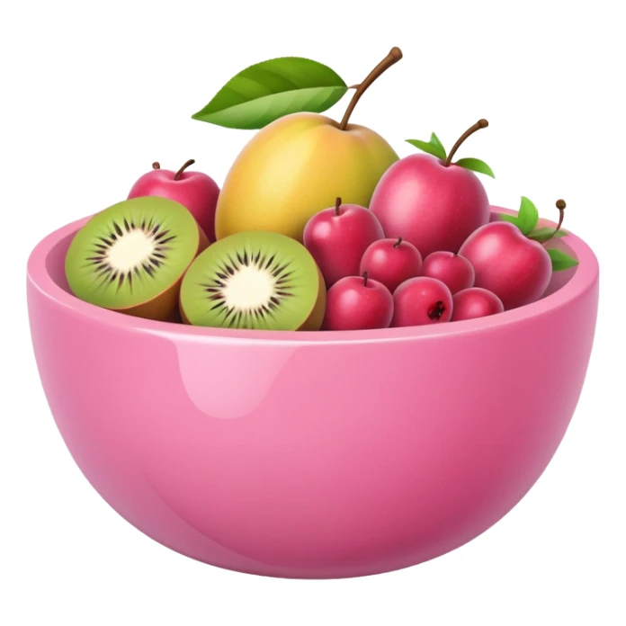 pinkpastel  fruits bowl sticker