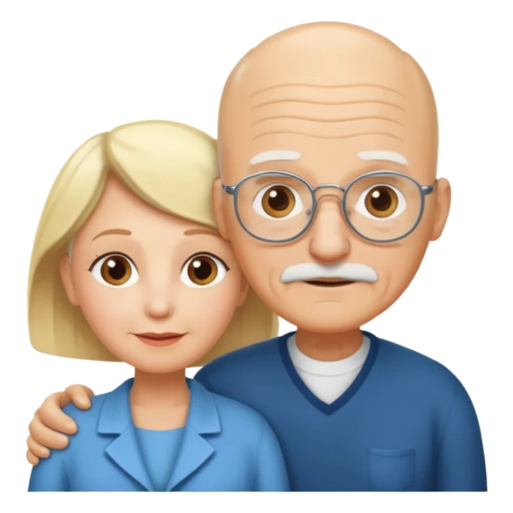 Pareja de abuelos el abuelo calvo y la abuela rubia  sticker