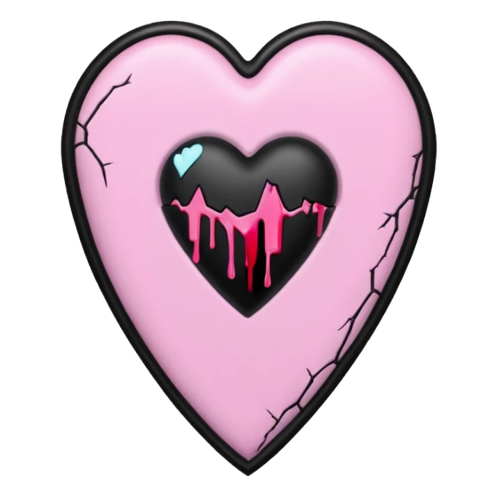 pastel goth heart with pink coffin sticker
