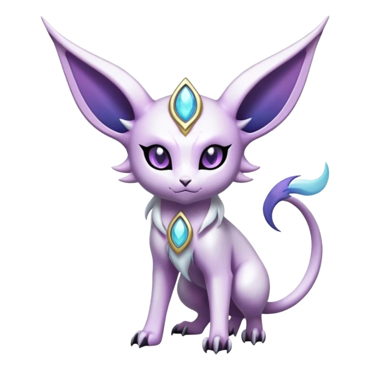 Shiny Exotic Badass Mystical Mysterious Gothic Espeon-Absol-Pokémon-Fakémon-hybrid-creature (full body) sticker