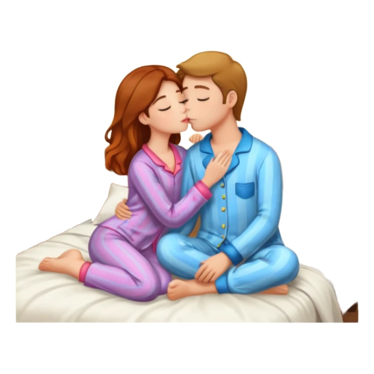two Kissing in pajamas sticker