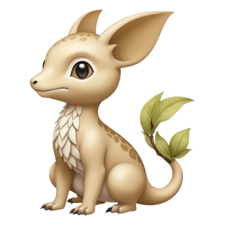 White soft natural realistic romantic vintage antique divine beautiful elegant pretty precious cute young youthful  Fakémon-Pokémon-hybrid-creature sticker