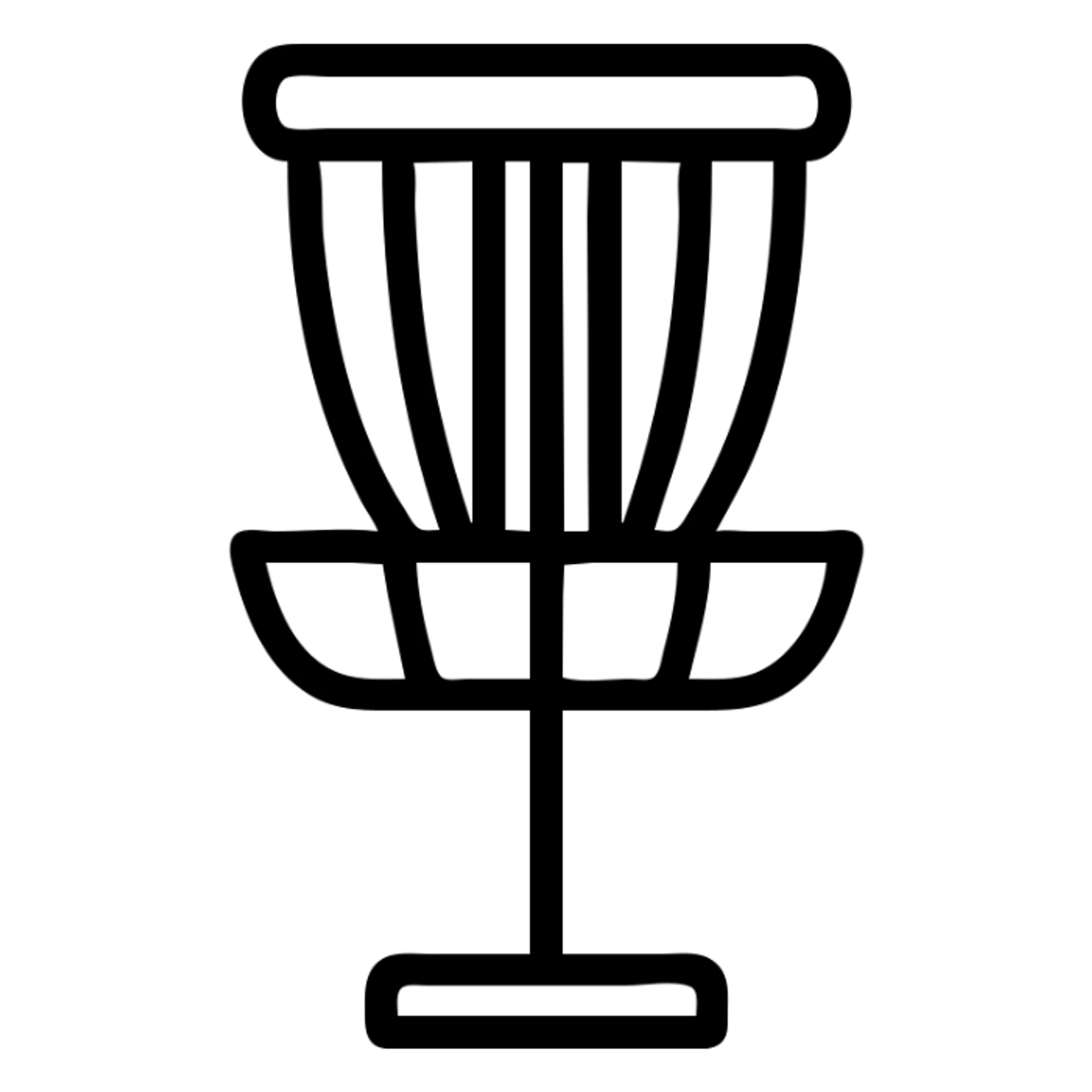 disc golf basket, clean vector icon, minimal, modern sticker