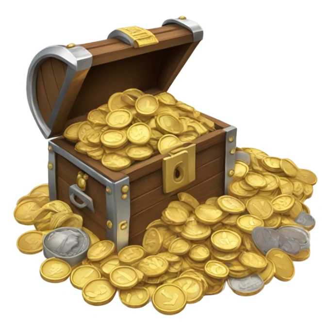 chest full of coins sticker