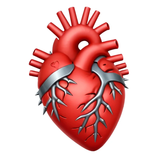 Anatomical heart with metal spikes  sticker