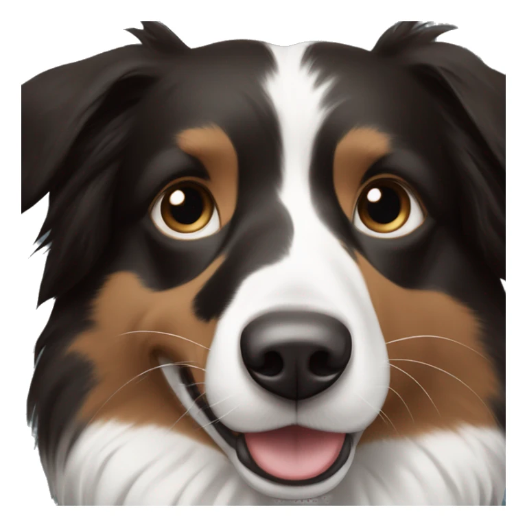 Border Collie with right side face BLACK and the other side white and the right eye is blue and the left eye is brown sticker