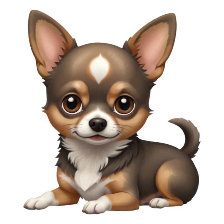 Chihuahua mix with grey, brownish face  and black color  sticker