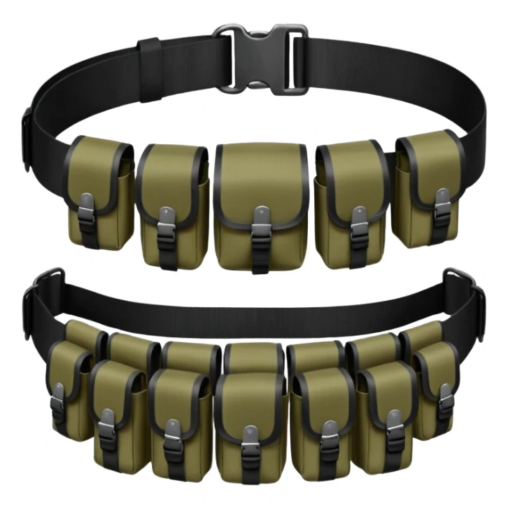 black military belt with pouches sticker
