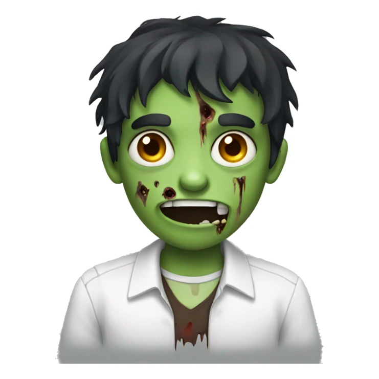 boy zombie with dark hair and white shirt sticker