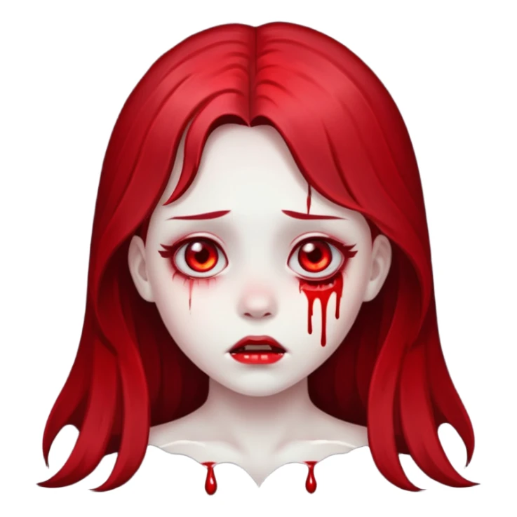 ghost girl face with blood tears sticker
