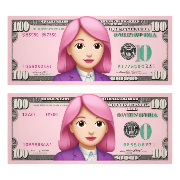 100 usd  en color rosa con este código de color #FDD2EF sticker